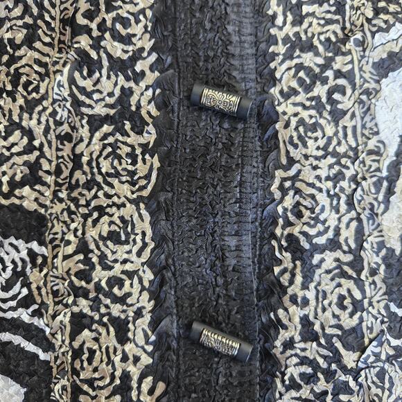 Chicos Travelers 2 Womens Vtg Abstract Art Crinkle Asain Mandarin Collar Tunic L - Picture 5 of 11